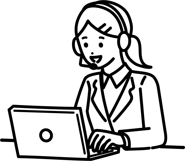 ヘッドセットを付けて話すビジネスマン（女性）